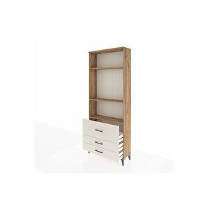 Arges Dolap 3 Raflı 3 Çekmeceli 88x30x221 Çam-aytaşı