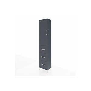 Arges Dolap 2 Raflı 3 Çekmeceli Tek Askılı 44x30x221 Antrasit-antrasit