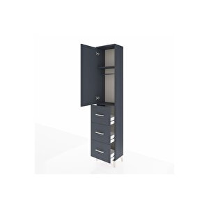 Arges Dolap 2 Raflı 3 Çekmeceli Tek Askılı 44x30x221 Antrasit-antrasit