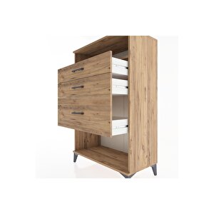 Hyperion Dolap Tek Raflı 3 Çekmeceli 88x44x134 Çam-çam