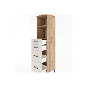 Hyperion Dolap 2 Raflı 4 Çekmeceli 44x44x182 Çam-aytaşı