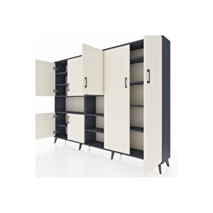 Arges Dolap 13 Raflı 7 Kapaklı 220x30x163 Antrasit-aytaşı/antrasit