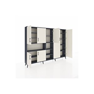 Arges Dolap 13 Raflı 7 Kapaklı 220x30x163 Antrasit-aytaşı/antrasit