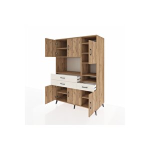 Kronos Dolap 10 Raflı 3 Çekmeceli 6 Kapaklı 132x59x195 Çam-çam/aytaşı