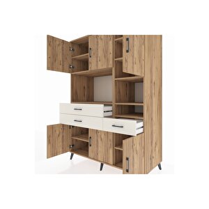 Kronos Dolap 10 Raflı 3 Çekmeceli 6 Kapaklı 132x59x195 Çam-çam/aytaşı