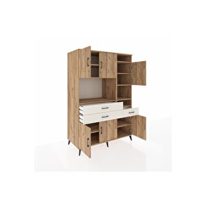 Kronos Dolap 10 Raflı 3 Çekmeceli 6 Kapaklı 132x59x195 Çam-çam/aytaşı
