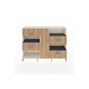 Hyperion Dolap 10 Raflı 9 Kapaklı 220x44x163 Aytaşı-çam/antrasit