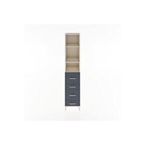 Hyperion Dolap 3 Raflı 4 Çekmeceli 44x44x221 Aytaşı-antrasit