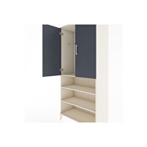 Hyperion Dolap 4 Raflı 2 Kapaklı Tek Askılı 88x44x195 Aytaşı-antrasit