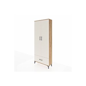 Arges Dolap 5 Raflı Tek Çekmeceli 2 Kapaklı 88x30x221 Çam-aytaşı