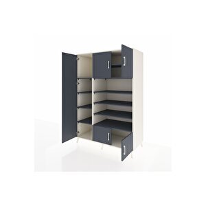 Kronos Dolap 10 Raflı 5 Kapaklı 132x59x195 Aytaşı-antrasit/antrasit