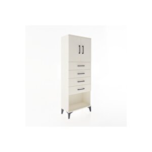 Arges Dolap 2 Raflı 4 Çekmeceli 2 Kapaklı 60x30x163 Aytaşı-aytaşı