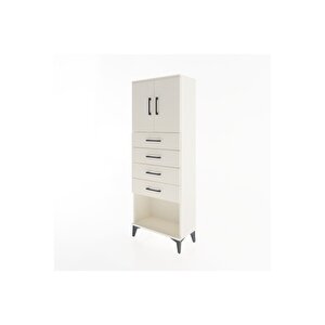 Arges Dolap 2 Raflı 4 Çekmeceli 2 Kapaklı 60x30x163 Aytaşı-aytaşı