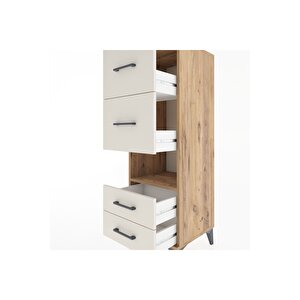 Hyperion Dolap Tek Raflı 4 Çekmeceli 44x44x134 Çam-aytaşı