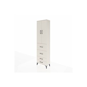 Arges Dolap 3 Raflı 4 Çekmeceli 2 Kapaklı 60x30x221 Aytaşı-aytaşı