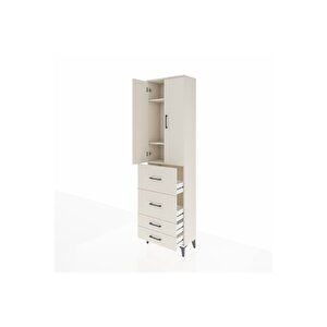 Arges Dolap 3 Raflı 4 Çekmeceli 2 Kapaklı 60x30x221 Aytaşı-aytaşı