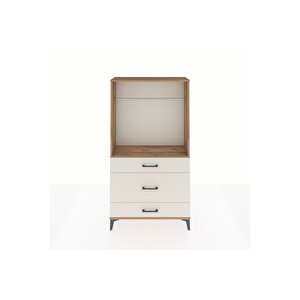 Arges Dolap Tek Raflı 3 Çekmeceli Tek Askılı 88x30x163 Çam-aytaşı