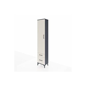 Arges Dolap 2 Raflı 2 Çekmeceli Tek Askılı 44x30x221 Antrasit-aytaşı