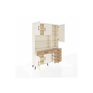 Arges Dolap 9 Raflı 5 Çekmeceli 5 Kapaklı 132x30x195 Aytaşı-aytaşı/çam