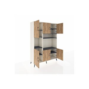 Hyperion Dolap 9 Raflı 6 Kapaklı 132x44x195 Aytaşı-çam/antrasit