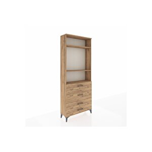 Arges Dolap 3 Raflı 4 Çekmeceli 88x30x221 Çam-çam