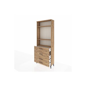 Arges Dolap 3 Raflı 4 Çekmeceli 88x30x221 Çam-çam