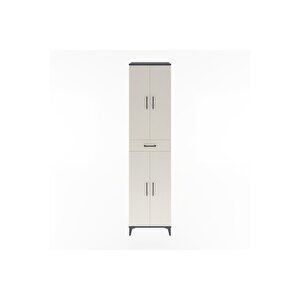 Hyperion Dolap 5 Raflı Tek Çekmeceli 4 Kapaklı 60x44x243 Antrasit-aytaşı