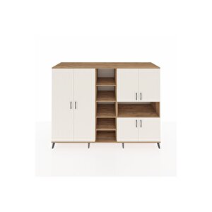 Kronos Dolap 13 Raflı 6 Kapaklı 220x59x163 Çam-aytaşı/çam