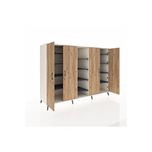 Kronos Dolap 12 Raflı 4 Kapaklı 220x59x163 Aytaşı-çam/antrasit