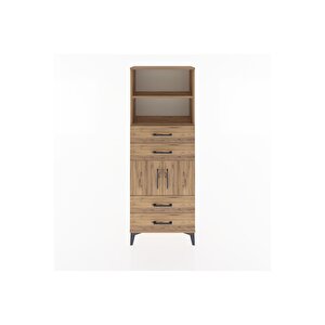 Arges Dolap 3 Raflı 4 Çekmeceli 2 Kapaklı 60x30x163 Çam-çam