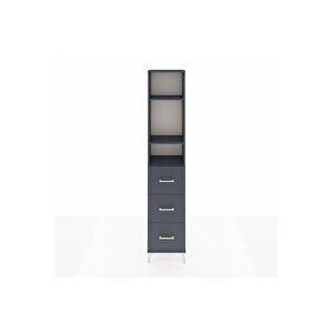 Arges Dolap 3 Raflı 3 Çekmeceli 44x30x221 Antrasit-antrasit
