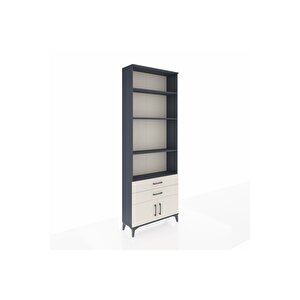 Arges Dolap 4 Raflı 2 Çekmeceli 2 Kapaklı 88x30x243 Antrasit-aytaşı