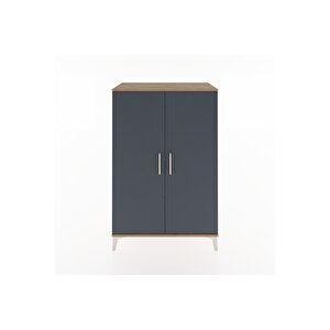 Hyperion Dolap 3 Raflı 2 Kapaklı 88x44x134 Çam-antrasit