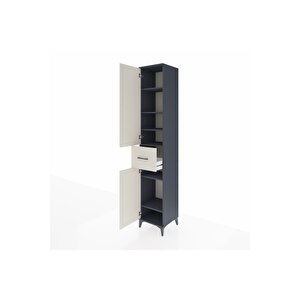 Hyperion Dolap 6 Raflı Tek Çekmeceli 2 Kapaklı 44x44x243 Antrasit-aytaşı