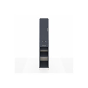 Hyperion Dolap 5 Raflı 2 Çekmeceli Tek Kapaklı 44x44x243 Antrasit-antrasit