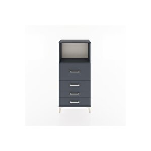 Hyperion Dolap Tek Raflı 4 Çekmeceli 60x44x134 Antrasit-antrasit