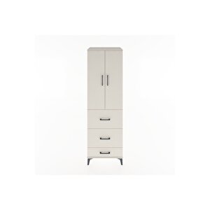 Hyperion Dolap Tek Raflı 3 Çekmeceli Tek Askılı 60x44x195 Aytaşı-aytaşı