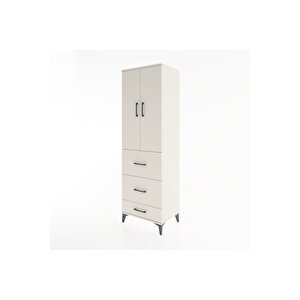 Hyperion Dolap Tek Raflı 3 Çekmeceli Tek Askılı 60x44x195 Aytaşı-aytaşı