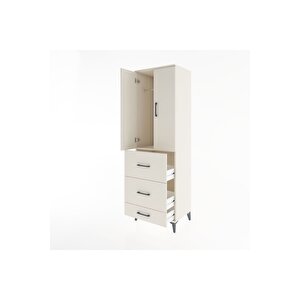 Hyperion Dolap Tek Raflı 3 Çekmeceli Tek Askılı 60x44x195 Aytaşı-aytaşı