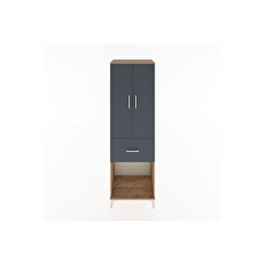 Hyperion Dolap Tek Raflı Tek Çekmeceli Tek Askılı 60x44x195 Çam-antrasit