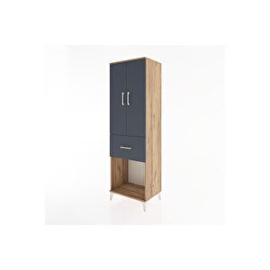 Hyperion Dolap Tek Raflı Tek Çekmeceli Tek Askılı 60x44x195 Çam-antrasit