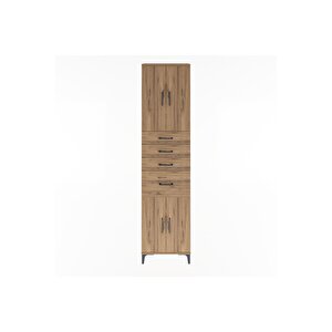 Arges Dolap 5 Raflı 4 Çekmeceli 4 Kapaklı 60x30x243 Çam-çam