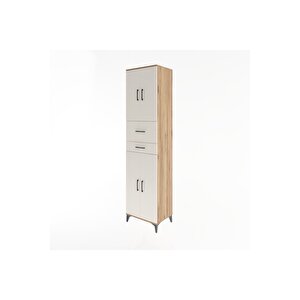 Hyperion Dolap 4 Raflı 2 Çekmeceli 4 Kapaklı 60x44x243 Çam-aytaşı