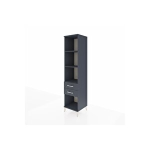 Hyperion Dolap 3 Raflı 2 Çekmeceli 44x44x195 Antrasit-antrasit