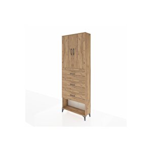 Arges Dolap 3 Raflı 3 Çekmeceli 2 Kapaklı 88x30x243 Çam-çam