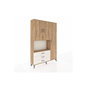Arges Dolap 7 Raflı 3 Çekmeceli 3 Kapaklı 132x30x195 Çam-çam/aytaşı