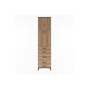 Arges Dolap 4 Raflı 5 Çekmeceli 2 Kapaklı 60x30x243 Antrasit-çam