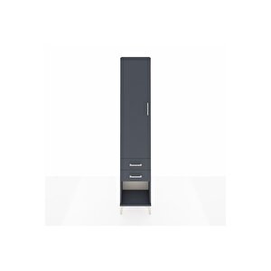 Arges Dolap 4 Raflı 2 Çekmeceli Tek Kapaklı 44x30x221 Antrasit-antrasit
