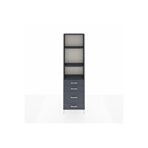 Arges Dolap 3 Raflı 4 Çekmeceli 60x30x221 Antrasit-antrasit