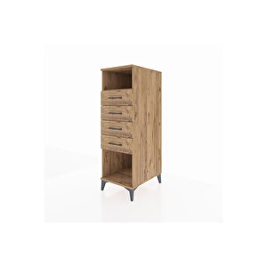 Kronos Dolap Tek Raflı 4 Çekmeceli 44x59x134 Çam-çam